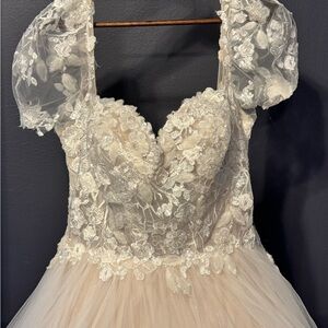 Allure Bridals Disney Fairy Tale Cream Floral Wedding Dress
